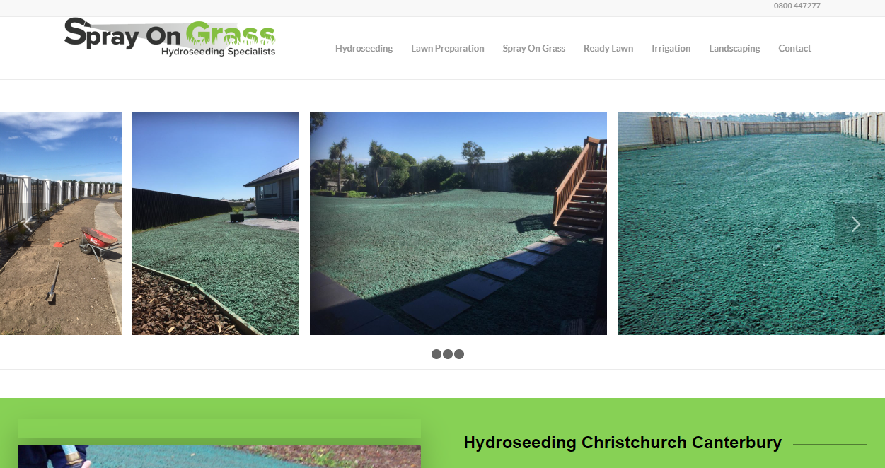 Hydroseeding Christchurch Canterbury. Website created by Treacy Web Design Christchurch, and throughout New Zealand.